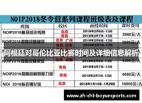 阿根廷对哥伦比亚比赛时间及详细信息解析 阿根廷对哥伦比亚比赛时间及详细信息解析